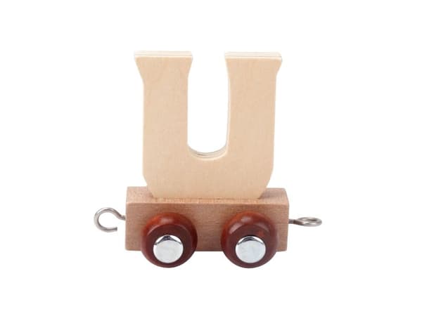 Bokstaven LETTER TRAIN U (Natural) for barn