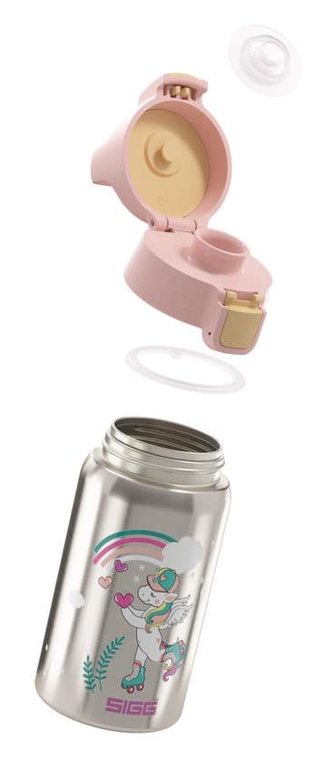 SIGG 6046.70, Daglig användning, 500 ml, Rostfritt stål, Silver, Uni Skate, Barn