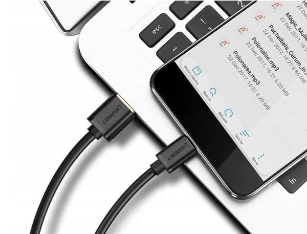 Ugreen 60118, 2 m, USB C, USB A, USB 2.0, Svart