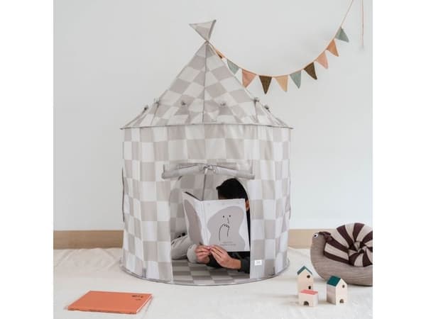 3 prouts lektält, Checkerboard beige