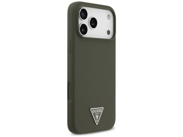 Guess Silicone Triangle Logo MagSafe - Etui iPhone 17 Pro Max (khaki)