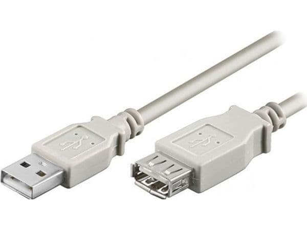 USB-kabel Neutralle USB-A til USB-A 5 m grå (81924)