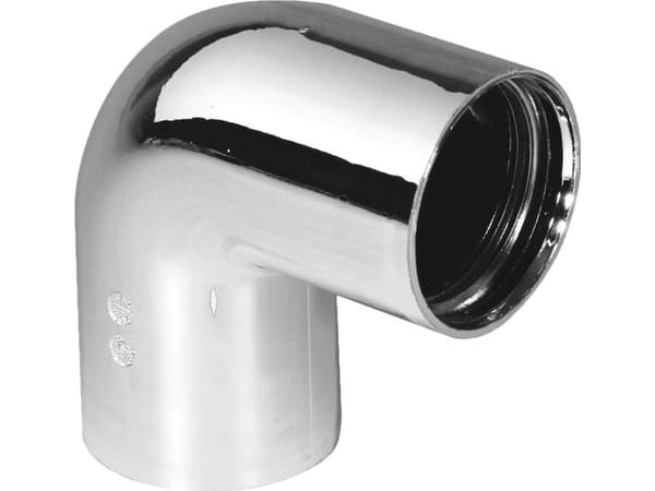 Purus vinkel 90 grader 32 mm instickskoppling i krom PP