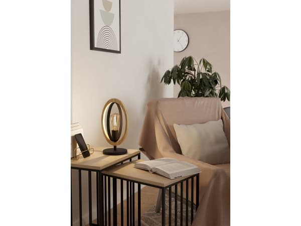 EGLO BASILDON bordlampe E27 sort/tre FSC