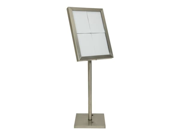 Securit CLASSIC LED informationsdisplay panel för 4xA4 stål vitt ljus