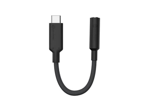 ALOGIC Elements Pro - USB-C til hovedtelefon jackstikadapter - USB-C han til ministik hun - 10 cm - sort - aktiv chip
