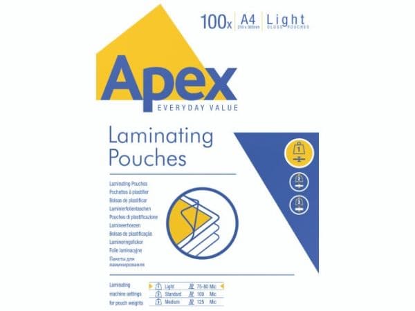 Lamineringslomme A4 klar 75/80 micron - (100 stk.)
