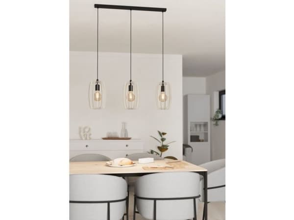 EGLO BAJAZZARA langbordlampe 3L E27 sort/sand