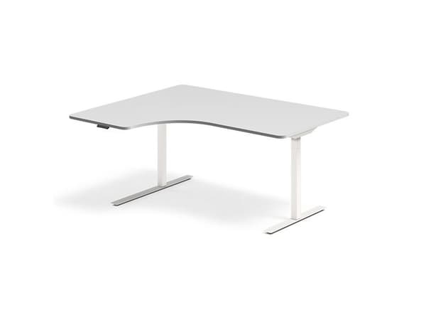 Heve-/senkebord hvit 2000x800 mm 2 ben/sort