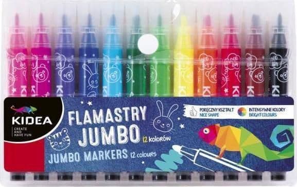 Derform Jumbo tusjer 12 farger KIDEA