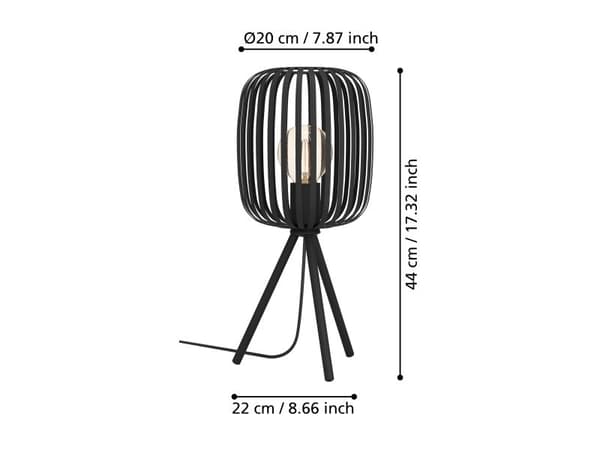 EGLO ROMAZZINA BORD H435 E27 sort