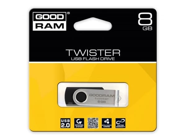 GOODRAM UTS2 - USB flash-enhet - 8 GB - USB 2.0 - svart