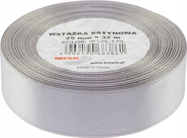 Satinband silver 25 mm x 32 m