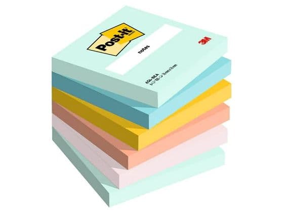 Sticky notes Post-it Beachside BxL 76 x 76 mm blandade förpackning med 6 st