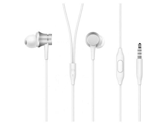 Xiaomi MI Basic - Ørepropper med mikrofon - i øret - kablet - 3,5 mm jakk - sølv