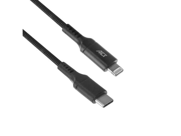 ACT AC3095 Lightning-kabel 1 m Zwart
