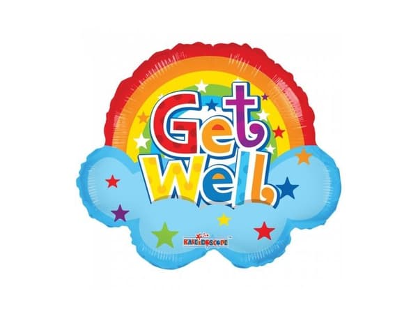 Folieballon Rainbow get well