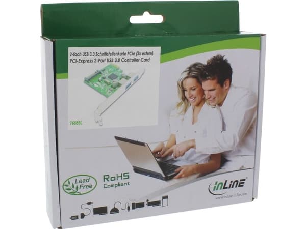InLine 76666L, PCIe, USB 3.2 Gen 1 (3.1 Gen 1), Lavprofil, 5 Gbit/sek., Windows 7 Home Basic, Windows 7 Home Basic x64, Windows 7 Home Premium, Win...
