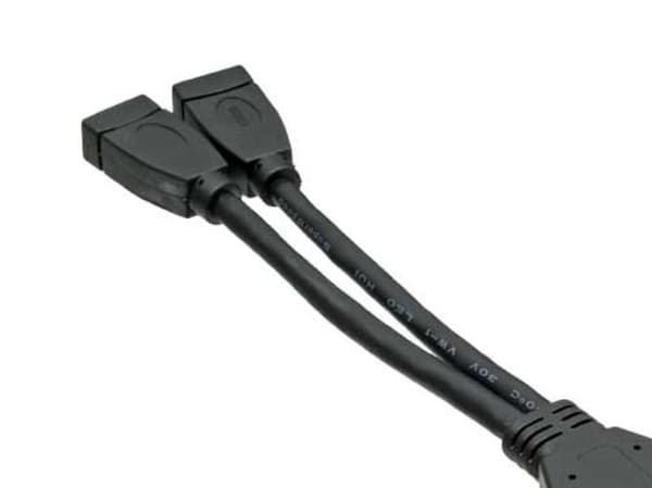 InLine 33445I, 0,15 m, 2x USB A, 19 pin, Musta