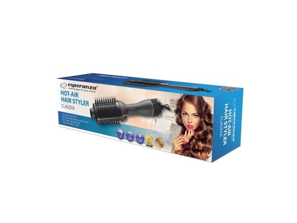 Esperanza EBL015 hårstyler Varmluftsbørste Sort1200W