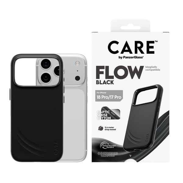 CARE by PanzerGlass Flow Case Schwarz m. MagSafe iPhone 18 Pro | 17 Pro