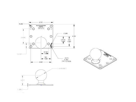 RAM Mounts RAM-D-246U, Musta, 403,69 g