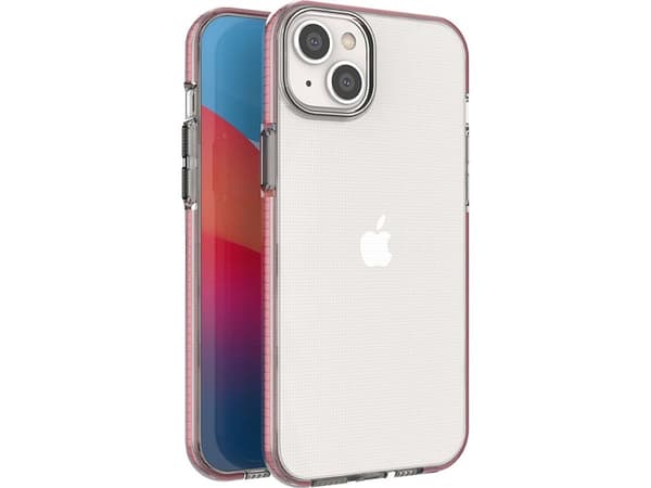 Spring Case-deksel til iPhone 14 Plus - silikonetui med ramme lys rosa