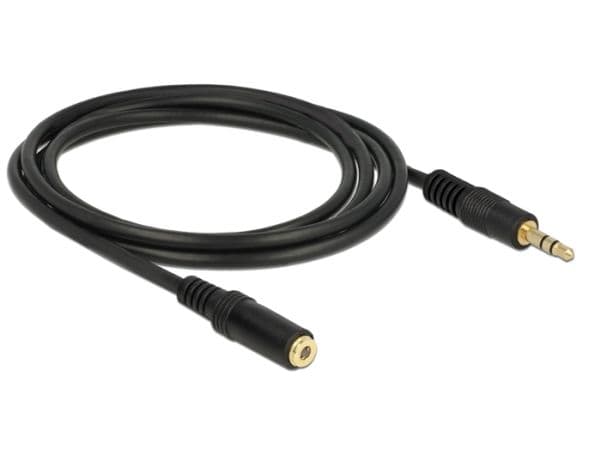 DeLOCK 83766, 3.5mm, Uros, 3.5mm, Naaras, 2 m, Musta