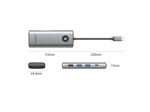 Orico USB-C-dockningsstation PW11 8-i-1 grå