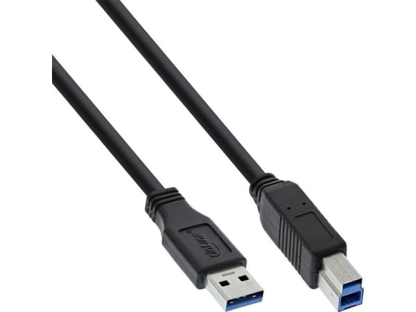 InLine 35330, 3 m, USB A, USB B, USB 3.2 Gen 1 (3.1 Gen 1), Sort