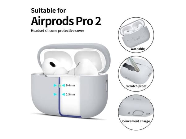 Tech-Protect silikondeksel for Apple AirPods Pro 1 / 2 - grå