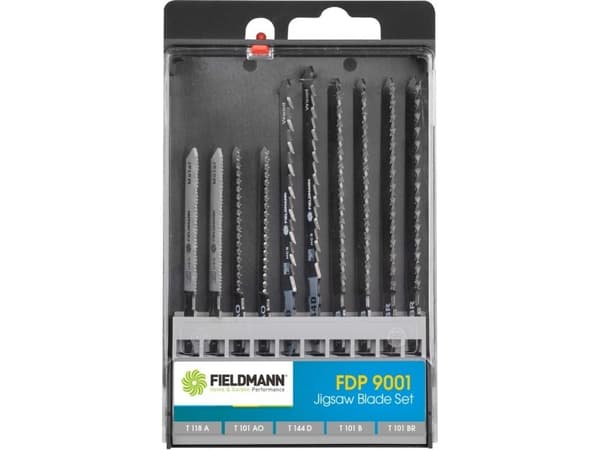 Fieldmann FDP 9001, Stikksagblad, Metall, Tre, Sort, Grå, 10 stykker