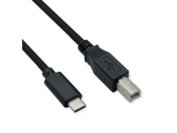 ROLINE 11.02.8337, 3 m, USB C, USB B, USB 2.0, 480 Mbit/s, Musta