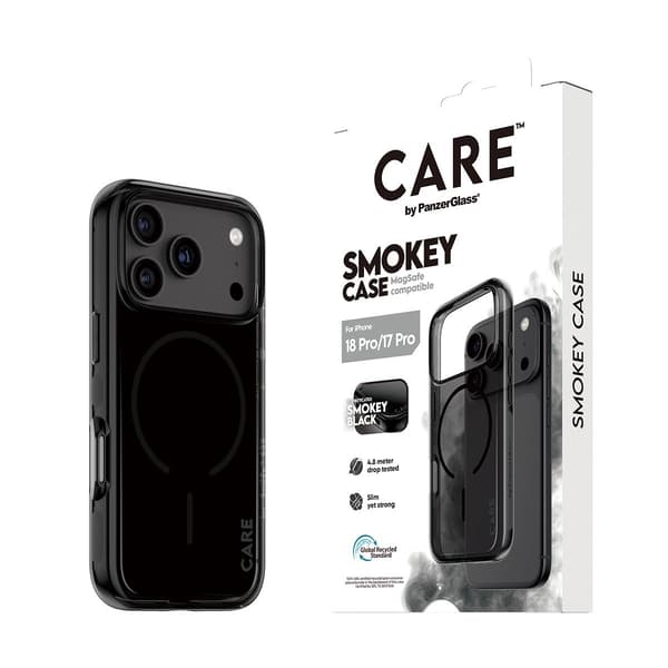 CARE by PanzerGlass Smokey Case m. Schwarz MagSafe iPhone 18 Pro | 17 Pro