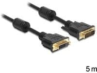 DeLOCK - DVI-kaapeli - DVI-D (naaras) - DVI-D (uros) - 5 m - musta