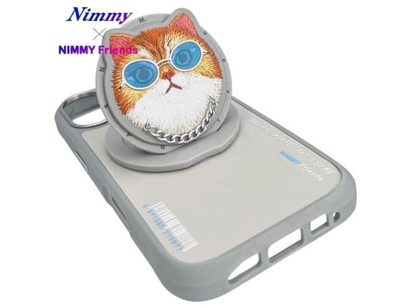 Scool Nimmy Glasses Cool Cat mobilskal till iPhone 16, grå