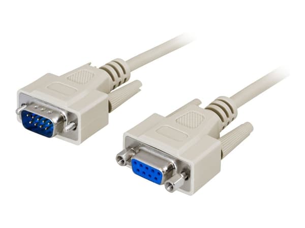 DELTACO - Seriell kabel - DB-9 (hann) til DB-9 (hunn) - 2 m