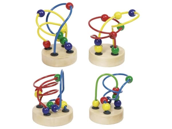 Goki Mini bead maze, 1 År, Metall, Trä, Multifärg