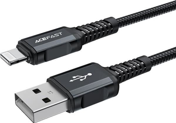 Acefast MFI USB - Lightning kaapeli 1.8m, 2.4A musta (C4-02 A Musta)