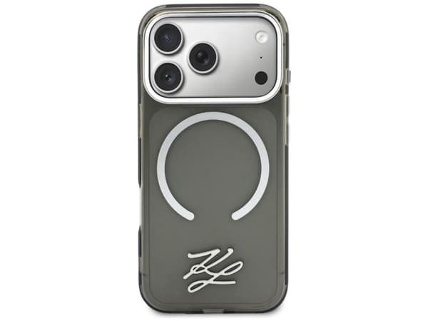 Karl Lagerfeld IML KL Script Logo MagSafe-deksel til iPhone 17 Pro Max - sort