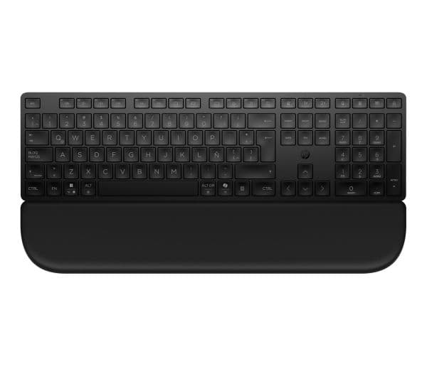 HP BD5F6AA#ABB, Full størrelse (100 og), Trådløs, RF trådløs + Bluetooth, Plunger key switch, Svart