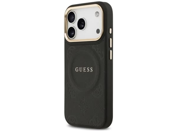 Guess Peony Hot Stamp MagSafe Case for iPhone 17 Pro - Black