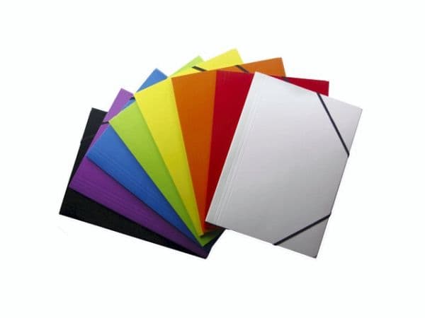 Elastikmapp Q-Line DKF vit, m/3 flikar, 210x297 mm kartong/elastik - (10 st.)