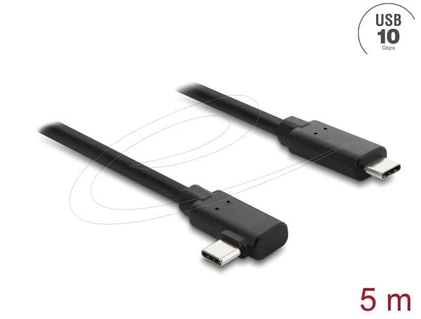 DeLOCK 87240, 5 m, USB C, USB C, USB 2.0, 10 Gbit/sek, Svart