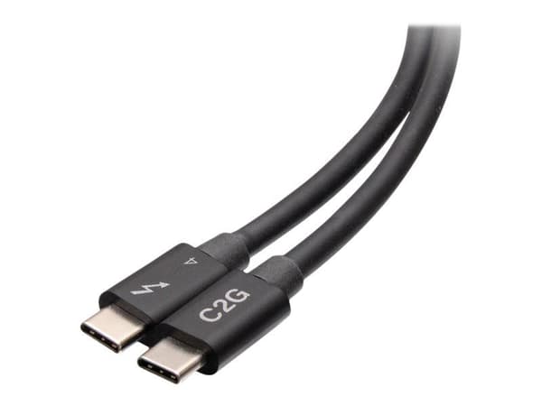 C2G 2.5ft Thunderbolt 4 USB C -kaapeli - USB C - USB C - 40Gbps - M/M - Thunderbolt kabel - USB-C (han) til USB-C (han) - USB 3.2 / DisplayPort 2.1...