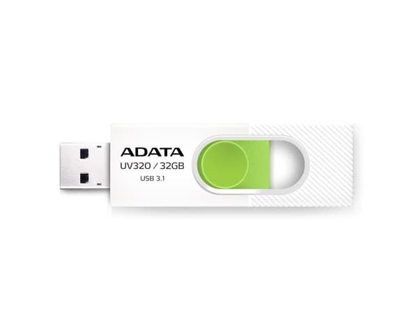 ADATA UV320 - USB-flashstasjon - 32 GB - USB 3.1 - hvit/grønn
