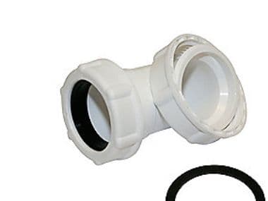 1 1/2" x 32 mm vit plastvinkel