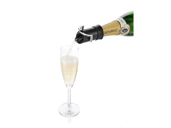 Vacu Vin Champagne Saver, Sort, Sølv