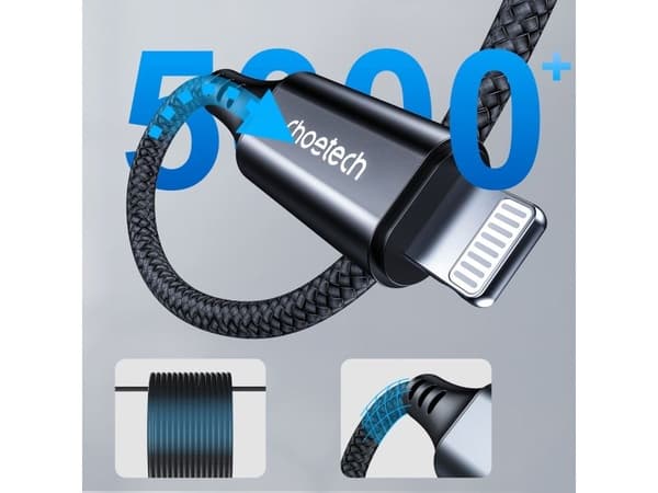 Choetech AUX007 Lightning til mini jack 3,5 mm kabel 1 m – svart