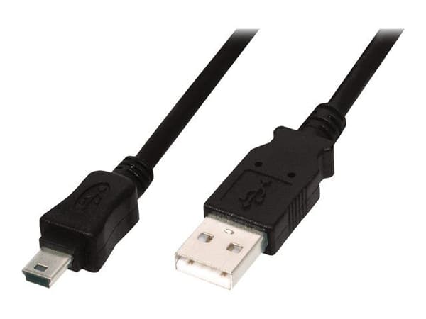ASSMANN - USB-kabel - USB (hann) til mini-USB type B (hann) - USB 2.0 - 1 m - formstøpt - svart